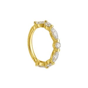 Clicker in Oro 18k Incastonato di Zirconie Premium