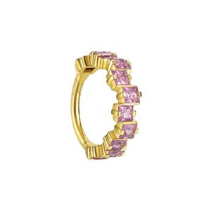 Clicker Incastonato con Zaffiro Rosa in Oro 18k