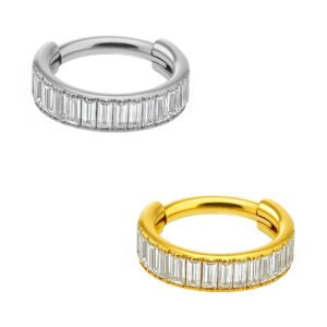 Anello di Titanio con Zirconi Baguette