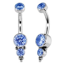 Banana in Titânio ASTM F136 con Zirconi e 5 Beads Indiane