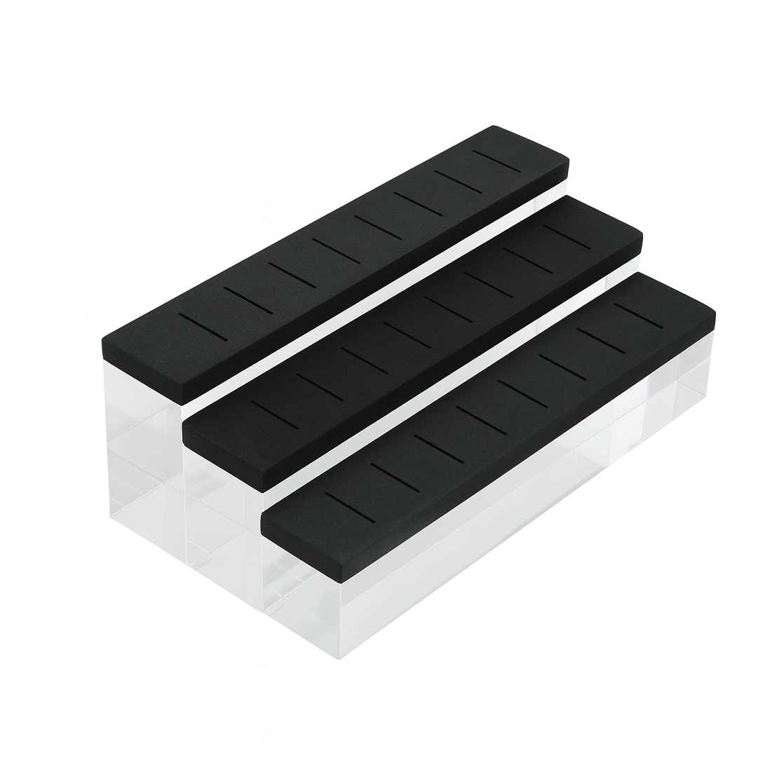Espositore di Acrilico, Modelo 3 pz di altezza diverse 36pz e 24pz, Black