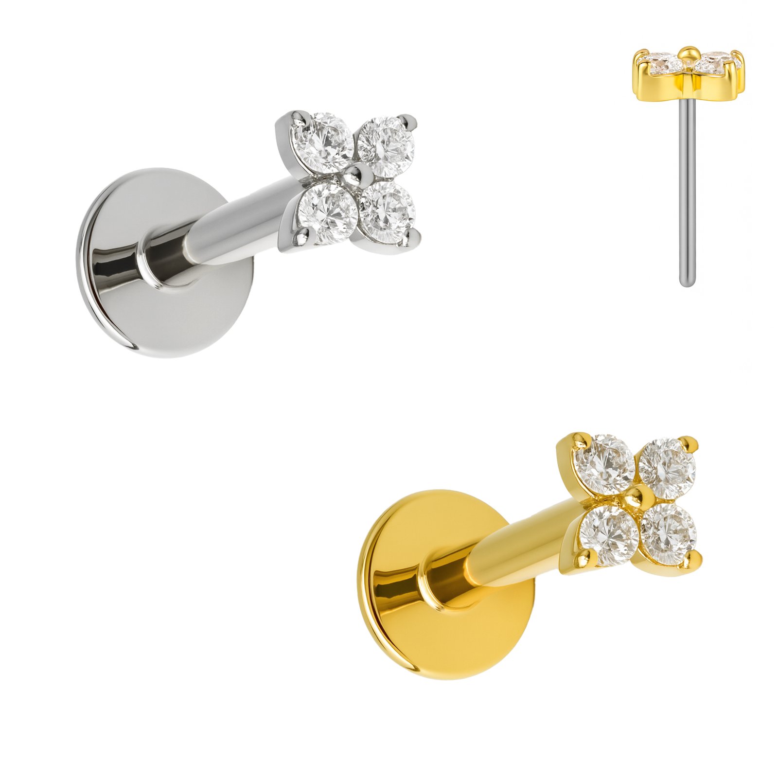 Fiore Labret di Titanio Push Pin