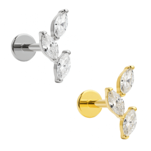 Labret 3 Foglie Navette di Titanio ASTM F136