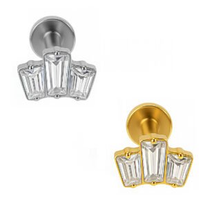 Labret 3 trapezi Titanio ASTM F136