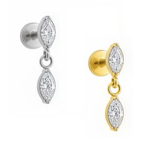 Labret Appeso di Navette in Titanio ASTM F136