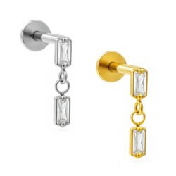 Labret Baguette Appendente in Titanio ASTM F136