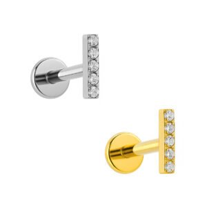 Labret barra con 5 Zirconi in Titanio ASTM F136