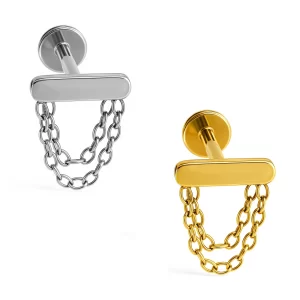 Labret Barra con Catene in Titanio ASTM F136