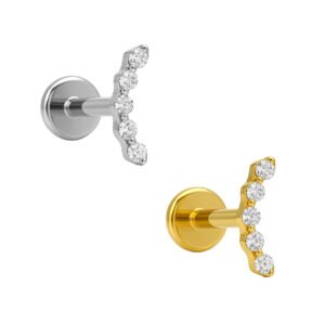 Labret Classic Rotondo 5 Zirconi di Titanio ASTM F136