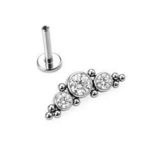 Labret Cluster 3 Zirconie in Titanio ASTM F136