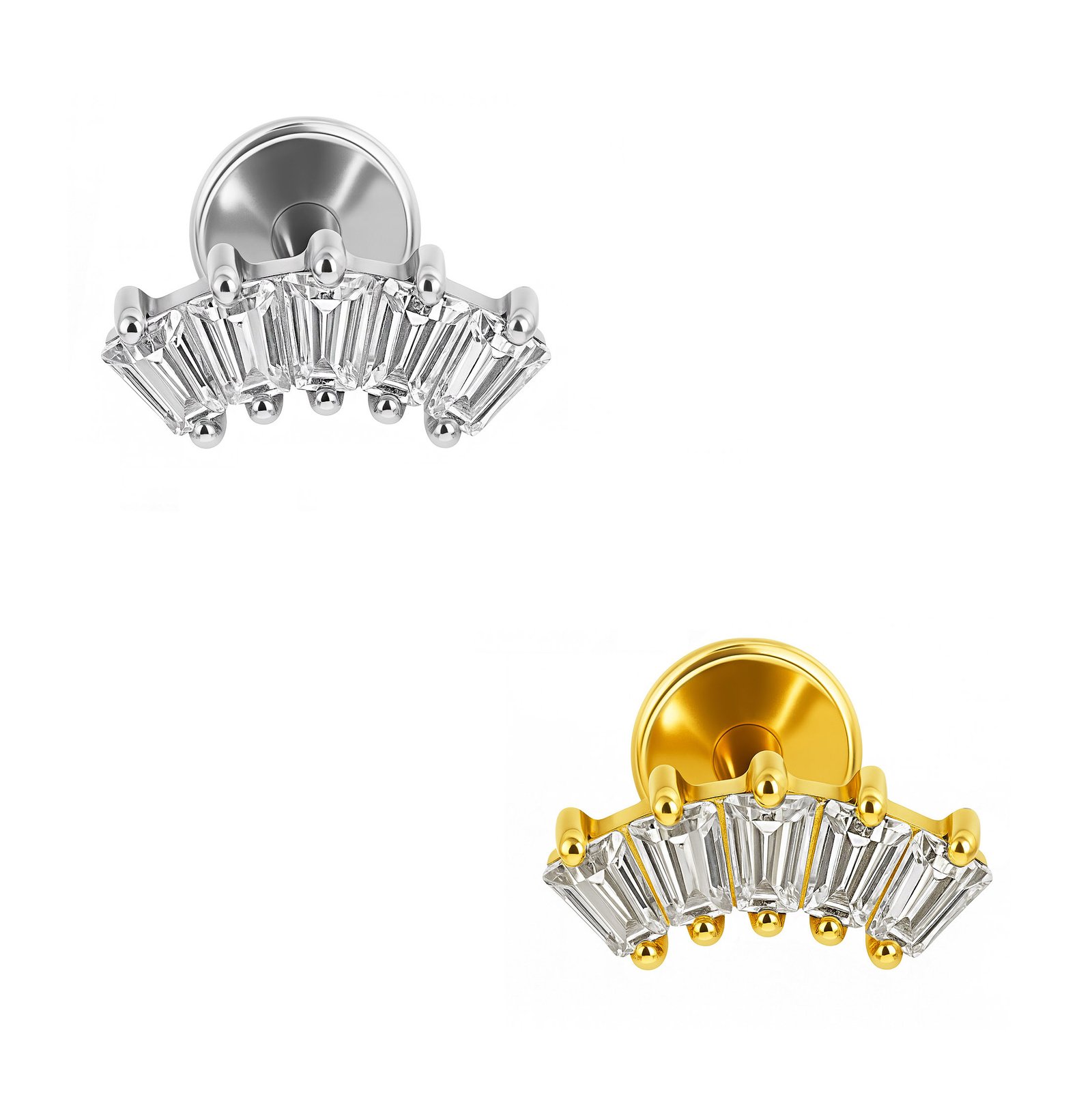 Labret Cluster 5 Baguette in Titanio ASTM F136