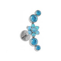 Labret Cluster con Fiore di Titanio ASTM F136 Incastonato