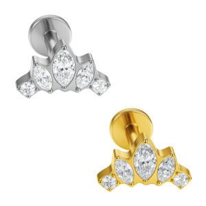Labret Cluster Corona di Zirconi in Titanio ASTM F136