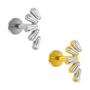 Labret Cluster di Titanio ASTM F136 con Zirconi