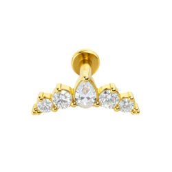 Labret Cluster in Oro 18k Incastonato con Zirconi Premium