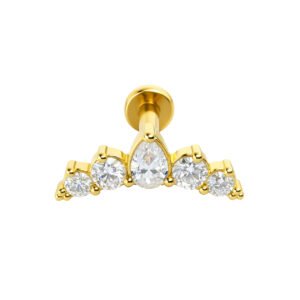 Labret Cluster in Oro 18k Incastonato con Zirconi Premium