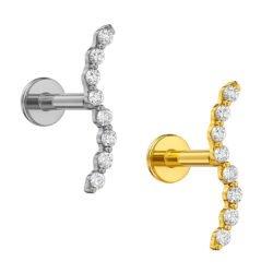 Labret Cluster Ondulato di Zirconi in Titanio ASTM F136