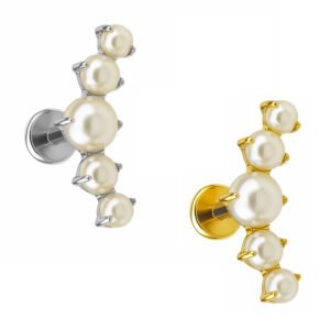 Labret Cluster Perla di Titanio ASTM F136