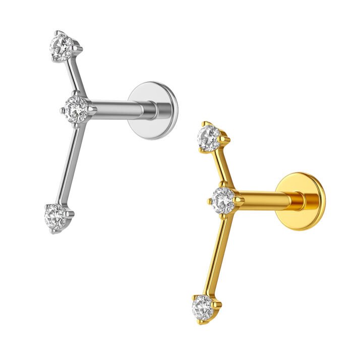 Labret costellazione con Zirconi in Titanio ASTM F136
