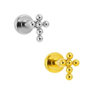 Labret Croce di Beads in Titanio ASTM F136 Pin Push