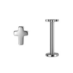 Labret Croce Liscia di Titanio ASTM F136
