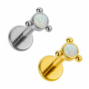 Labret Zircônia con 3 Beads di Titanio ASTM F136