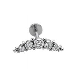 Labret di Titanio ASTM F136 Cluster 5 Zirconi