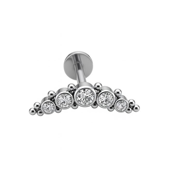 Labret di Titanio ASTM F136 Cluster 5 Zirconi
