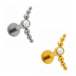 Labret Di Titanio ASTM F136 Cluster Perla con 6 Beads