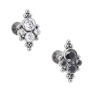 Labret di Titanio ASTM F136 Incastonato con Beads