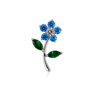 Labret Fiore con Fusto in Titanio ASTM F136 Incastonato