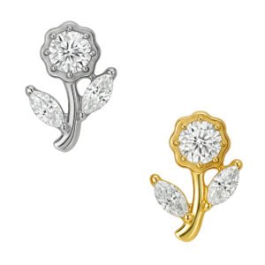 Labret Foglia Appiattita con Zirconi di Titanio ASTM F136