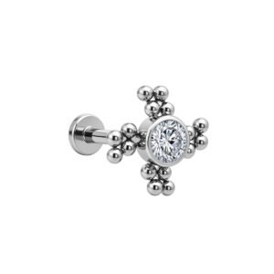 Labret Girandola di Titanio ASTM F136 con Zirconia