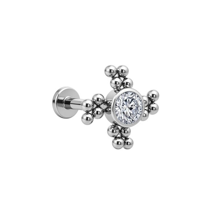 Labret Girandola di Titanio ASTM F136 con Zirconia