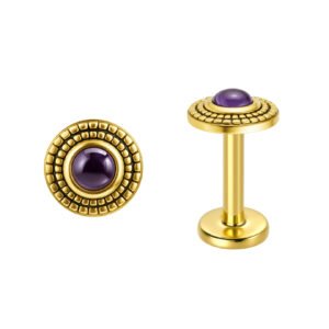 Labret in Oro 18k con Ametista