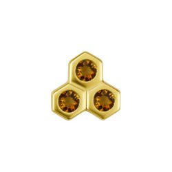 Labret in Oro 18k Favo di Miele di Citrino