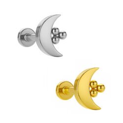 Labret Luna con Beads di Titanio ASTM F136 Push Pin