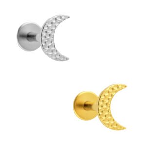 Labret Luna Martellata in Titanio ASTM F136