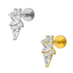 Labret Marocchino Incastonato in Titanio ASTM F136