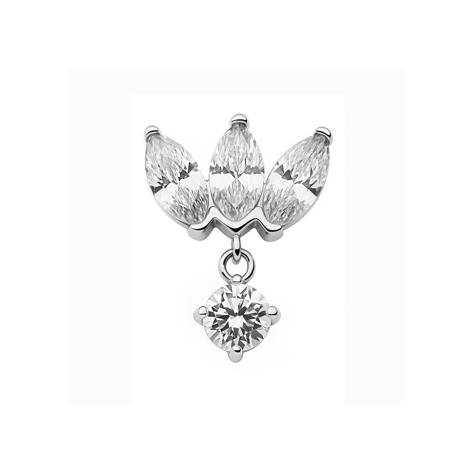 Labret Marquise con Pendente di Titanio ASTM F136