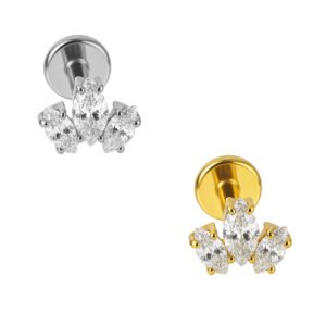 Labret Marquise con Zirconi di Titanio ASTM F136