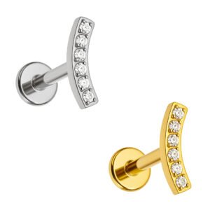 Labret Mini Cluster 6 Zirconi in Titanio ASTM F136