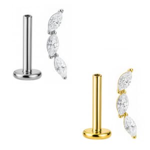 Labret Mini Ghirlanda in Titanio ASTM F136 con Zirconi