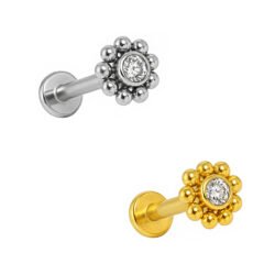 Labret Mini Sole con Zirconia in Titanio ASTM F136