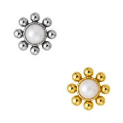 Labret Perla con Beads in Titanio ASTM F136