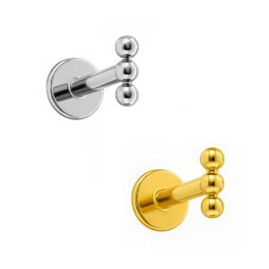 Labret Pin Push Barra di Beads in Titanio ASTM F136