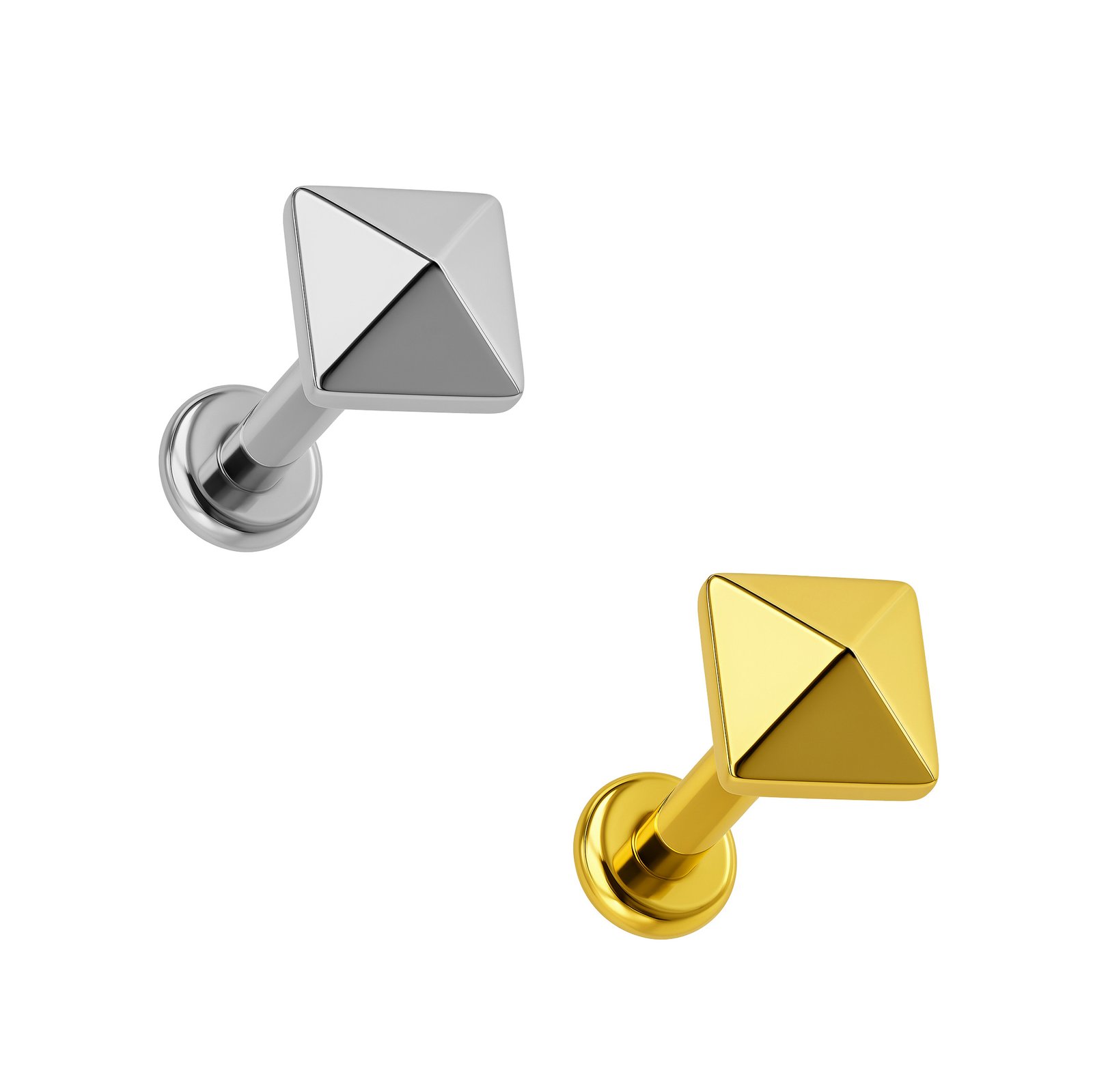 Labret Piramide Liscia di Titanio ASTM F136 Push Pin
