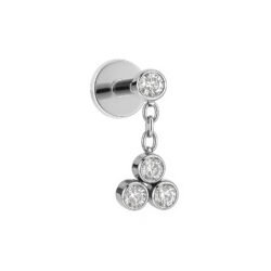 Labret Punto di Luce con Ciondolo Trillion in Titanio ASTM F136