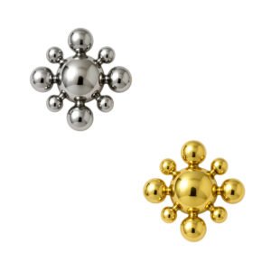 Labret Quadrato Beaded Liscio di Titanio ASTM F136