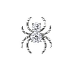 Labret Ragno Liscio di Titanio ASTM F136 con Zirconi